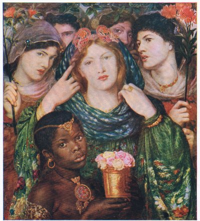 De Geliefde, illustratie uit Mijn Tijdschrift (Arthur Mee), ca. 1920-30 door Dante Gabriel (after) Rossetti