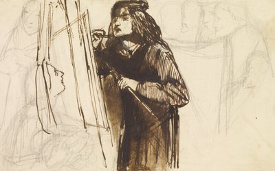 Een schilder aan het werk, 1850-1852 door Dante Gabriel Charles Rossetti