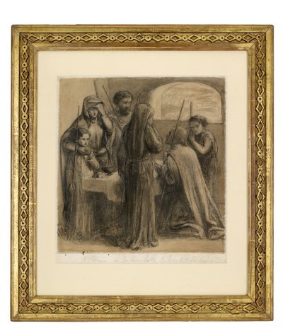 Een Pesach in het huishouden van Jozef en Zacharias, ca. 1850 door Dante Gabriel Charles Rossetti