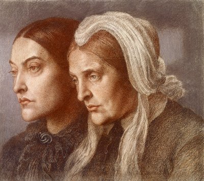Christina Georgina Rossetti en Frances Mary Lavinia Rossetti door Dante Gabriel Charles Rossetti