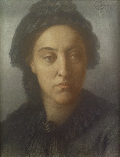 Christina Rossetti, 1877 door Dante Gabriel Charles Rossetti