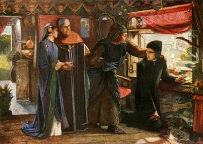 Dante tekent de engel door Dante Gabriel Charles Rossetti