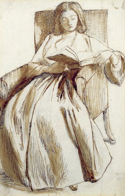 Elizabeth Siddal Leest een Boek door Dante Gabriel Charles Rossetti