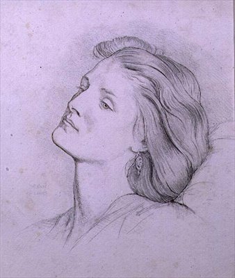 Hoofd van Fanny Cornforth door Dante Gabriel Charles Rossetti