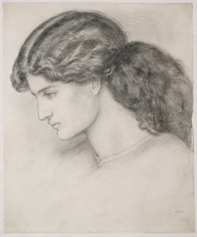 Hoofd van een vrouw, 1861 door Dante Gabriel Charles Rossetti
