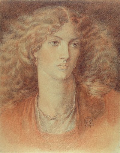 Hoofd van een Vrouw, genaamd Ruth Herbert, 1876 door Dante Gabriel Charles Rossetti
