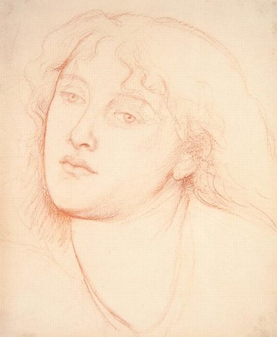 Hoofd van een vrouw door Dante Gabriel Charles Rossetti