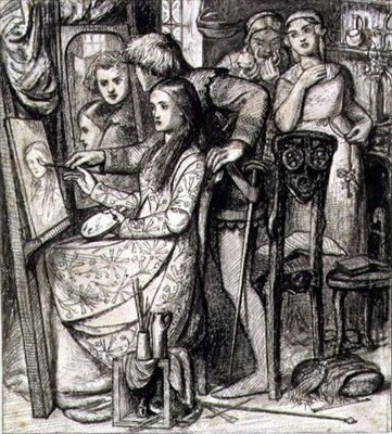 Liefdespiegel of een parabel van liefde, 1850 - 1852 door Dante Gabriel Charles Rossetti
