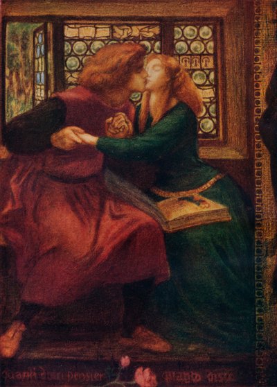 Paolo en Francesca da Rimini (detail), 1855 door Dante Gabriel Charles Rossetti