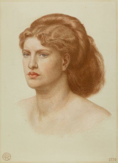 Portret van Fanny Cornforth, hoofd en schouders, 1874 door Dante Gabriel Charles Rossetti
