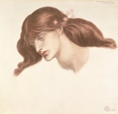 Studie voor de Blessed Damozel door Dante Gabriel Charles Rossetti