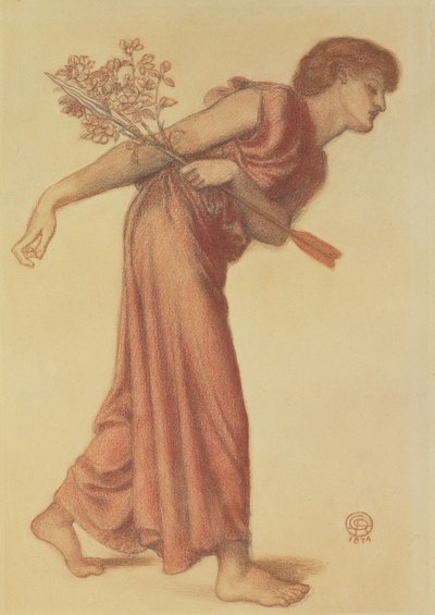 Studie voor de figuur van Liefde in Dantes droom op het moment van de dood van Beatrice, 1874 door Dante Gabriel Charles Rossetti