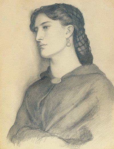 Studie van Aggie Manetti door Dante Gabriel Charles Rossetti