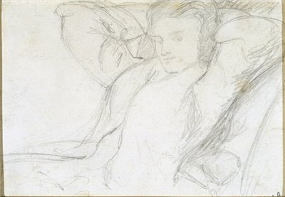 Studie van een zittende dame door Dante Gabriel Charles Rossetti