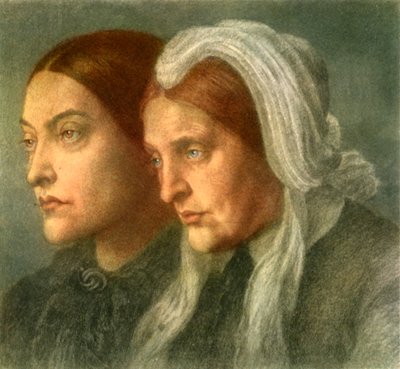 Christina Rossetti met haar moeder, 1877, 1942 door Dante Gabriel Rossetti
