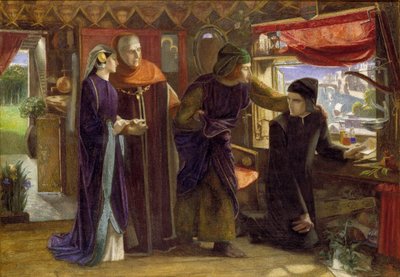 Dante tekent een Engel op de Verjaardag van Beatrice