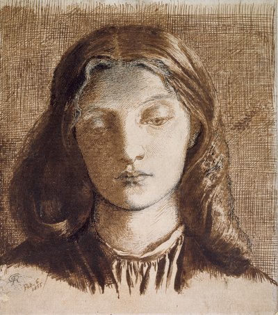 Elizabeth Siddal, 1855 door Dante Gabriel Rossetti