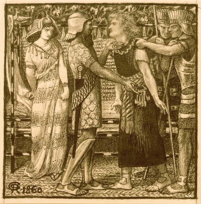 Jozef beschuldigd voor Potifar door Dante Gabriel Charles Rossetti