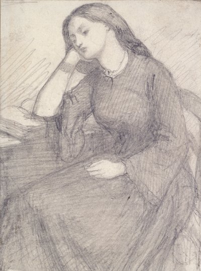 Portret van Elizabeth Siddal, zittend door Dante Gabriel Rossetti