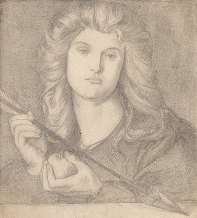 Studie voor "Venus Verticordia" door Dante Gabriel Rossetti