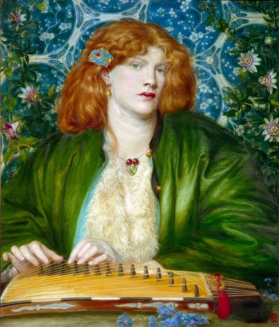 De blauwe prieel door Dante Gabriel Charles Rossetti