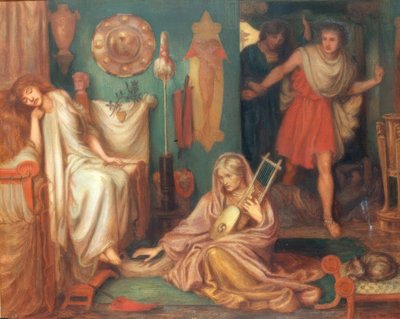 De Terugkeer van Tibullus naar Delia door Dante Gabriel Charles Rossetti