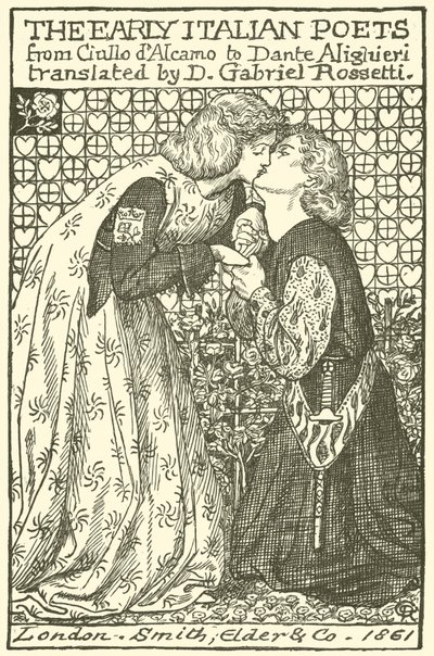 De Vroege Italiaanse Dichters, ontwerp voor een titelpagina door Dante Gabriel Charles Rossetti