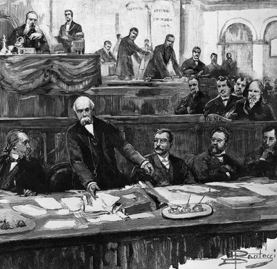 Toespraak van Francesco Crispi in het parlement die de val van zijn eerste regering markeerde, 31 januari door Dante Paolocci