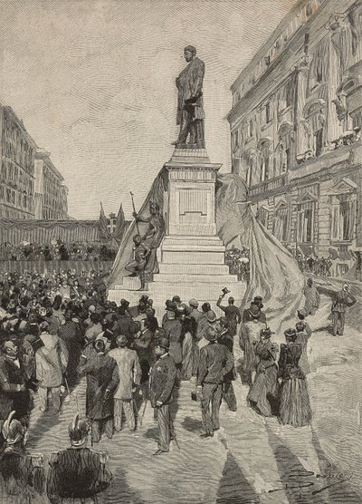 Inhuldiging van monument voor Quintino Sella, door Ettore Ferrari, 9 april door Dante Paolocci