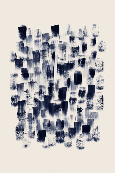 Abstracte schilderijstijl in marineblauw door Danushka Abeygoda