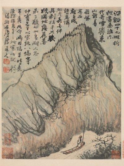 Herinneringen aan de Qinhuai-rivier, Qing-dynastie door Daoji Shitao
