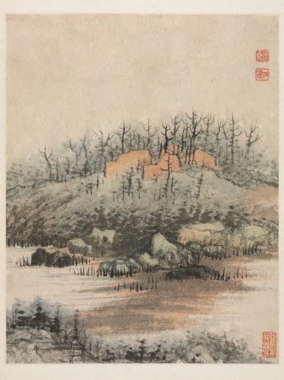 Herinneringen aan de Qinhuai-rivier, Qing-dynastie door Daoji Shitao