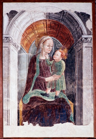 Madonna met kind door Dario da (attr.to) Treviso