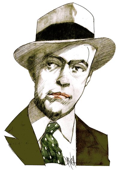 Antonio Delfini, 2021 (digitale kleurpotloodtekening) door Dariush Radpour