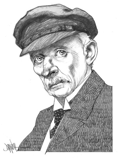 Gustav Meyrink, 2024 (digitale kleurpotloodtekening) door Dariush Radpour