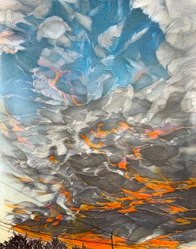 Vuur in de lucht, 2023 door Darrell Windjack