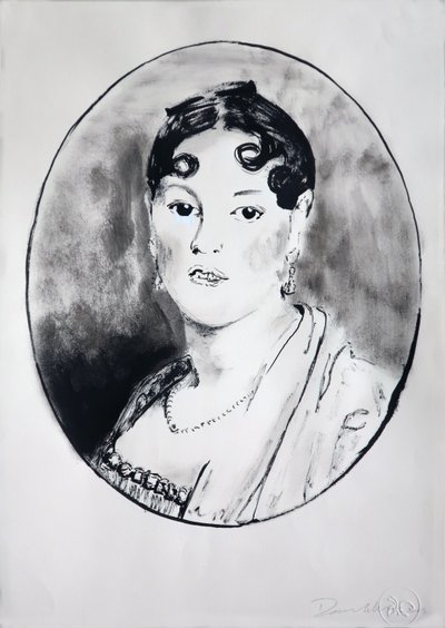 Ingre Meisje 2, 2003 (inkt op papier) door Darren Coffield