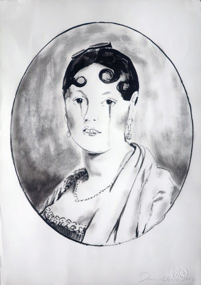 Ingre Meisje 3, 2003 (inkt op papier) door Darren Coffield
