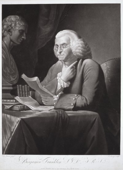 Benjamin Franklin door David (after) Martin