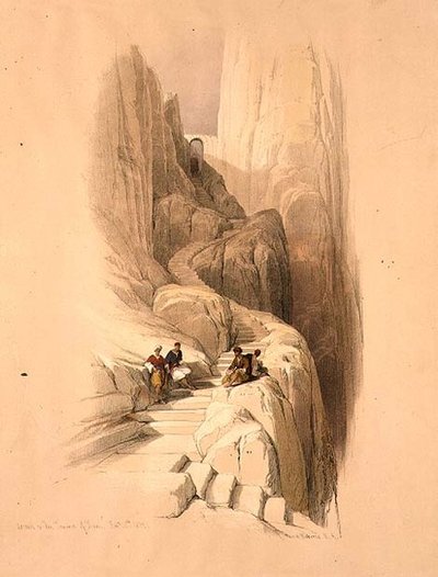 Beklimming naar de top van de Sinaï, 20 februari 1839, plaat 115 uit Volume III van 