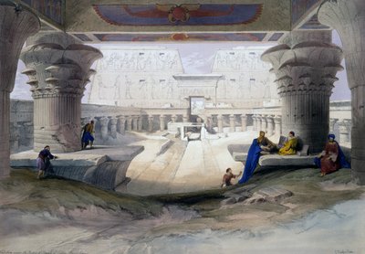 Tempel van Edfu, gravure naar tekening van David Roberts (1796-1864), uit Egypte en Nubië door David (after) Roberts