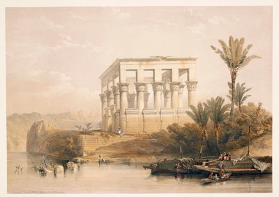 De Tempel van Philae bekend als het "Bed van de Farao", gravure gebaseerd op een tekening van David Roberts uit "Egypte en Nubië" door David (after) Roberts