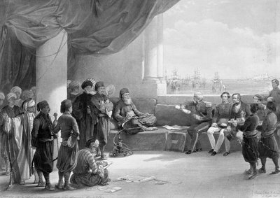 Interview met de onderkoning van Egypte in zijn verblijf in Alexandrië, uit 