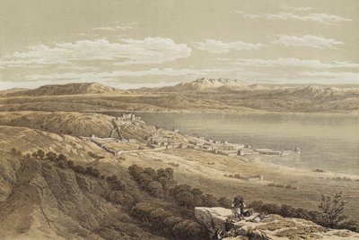 Tiberias richting Hermon door David (after) Roberts