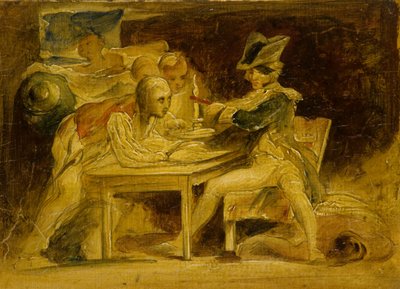 Nelson verzegelt dispatches bij Kopenhagen, c.1835 door David (attr.) Wilkie