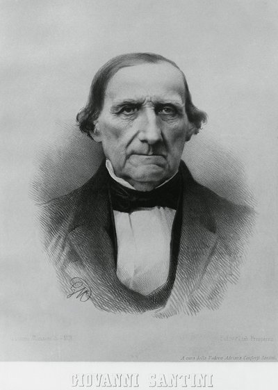 Portret van Giovanni Santini (1787-1877), Italiaanse astronoom, wiskundige en wetenschapper door John Ward Dunsmore