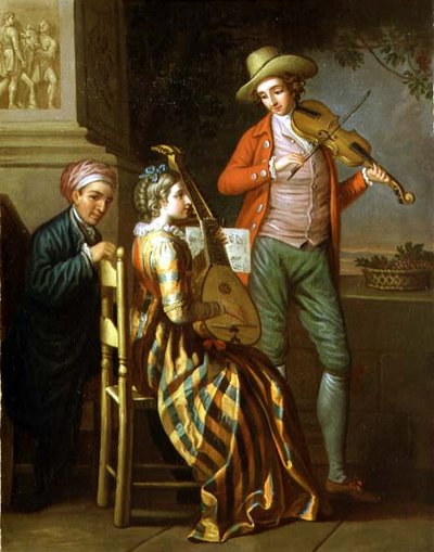 Een Napolitaans muziekfeest, ca. 1775 door David Allan