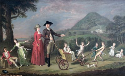 Sir James Hunter Blair, 1e Bart., met zijn Vrouw en Negen van hun Veertien Kinderen, 1785 door David Allan