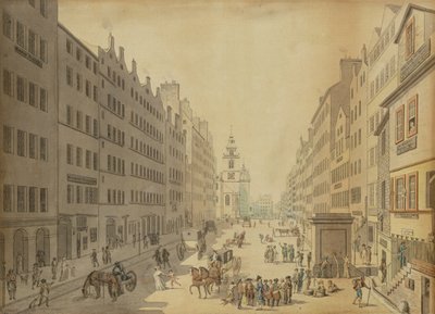 Uitzicht op de High Street van Edinburgh vanuit het oosten, 1793 door David Allan