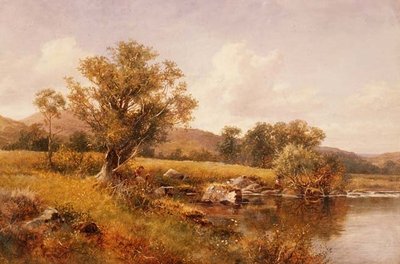 De oevers van de Llugwy, Noord-Wales door David Bates